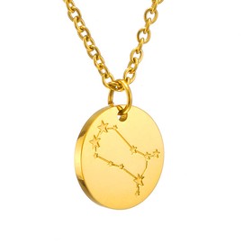 Afstalr Zodiac Sign Necklace Gold/Rose Gold/Silver for Women, Horoscope Chain, Mother, Daughter, Friends Birthday Gift, Zwilling, Stainless Steel