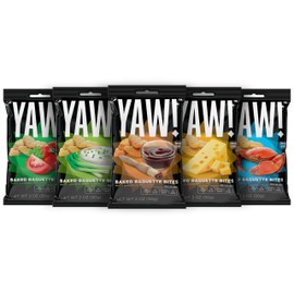 YAW! Baked Baguette Bites, Veriety Pack 5 Pack, Non-GMO Ingredients, Crunchy Snack (10oz, Veriety) 5 Pack