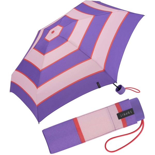 ESPRIT Pocket umbrella, Collegiate Stripe Deep Lavender, Pocket umbrella super