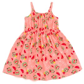 CoComelon Infant Baby Girls Square Neck Cami Dress Coral Pink 12 Months
