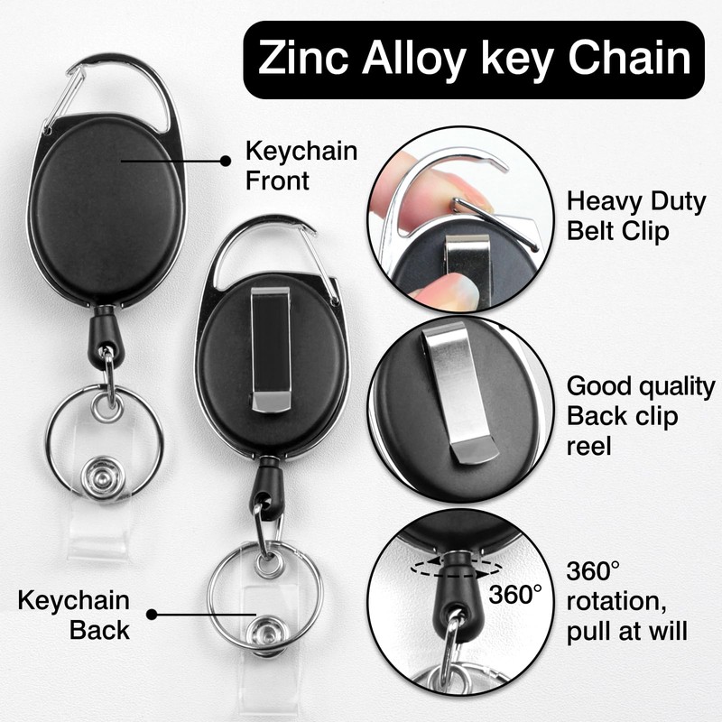 2-Pack PU Leather Vertical ID Badge Holders with Heavy Duty