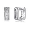 Desnuage Silver Huggie Earrings Cubic Zirconia Huggies for Women Hypoallergenic