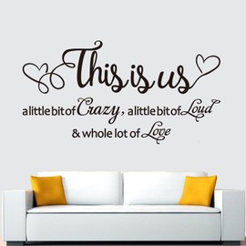Motivational Home Wall Decals for Bedroom: Inspirational Family Quotes Vinyl Art Wall Stickers for Living Room Bathroom Kitchen Apartment - This is US 36.2" X 19"
