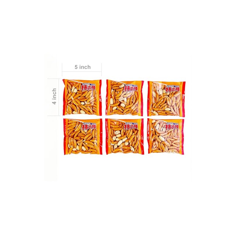 Kameda Kakinotane Rice Crackers with Peanuts Original, 6 Packs