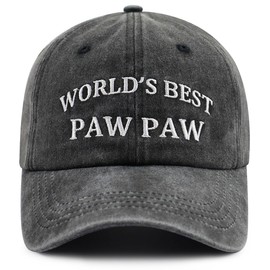 Paw Paw Gifts for Grandpa Dad Men, World's Best Grandpa Hat, Funny Papaw Baseball Cap, Fathers Day Retirement Birthday Gifts for Grandfather Pop Pop Black