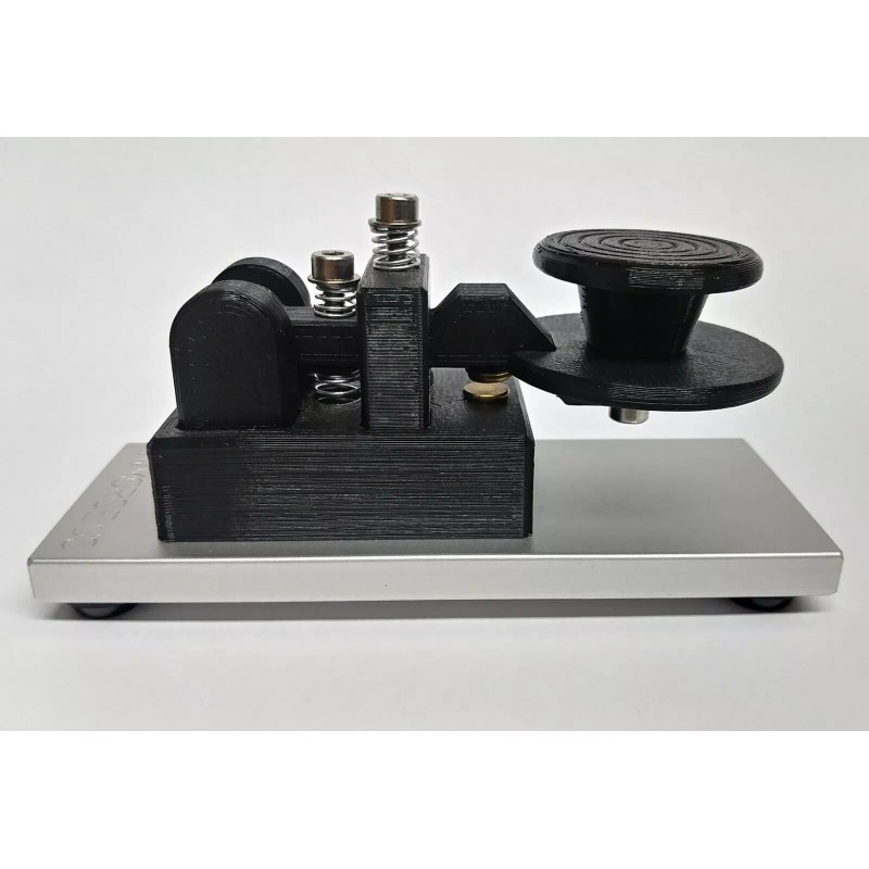 cwmorse.us Black Morse Code Straight Key With Skirt & Aluminum