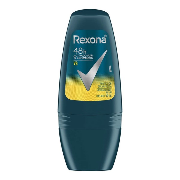 Rexona V8 Desodorante Antitranspirante para Hombre en Roll On Protección Contra el Sudor y Mal Olor 50 mL