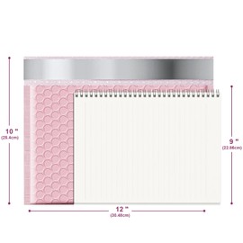 JollyTrip Bubble Mailers A4 Paper Size, 12x10 Padded Envelopes for Shipping, 25 Pack Mailing Packages with Self Seal Adhesive, Waterproof Bubble Envelopes (Pink)