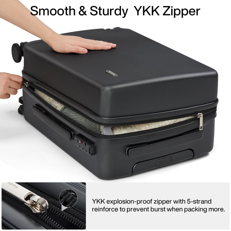 Hanke 24 Inch Luggage with Spinner Wheels Lightweight PC Hard