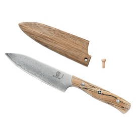 Mercer Culinary M37153 Premium Grade Super Steel, 5-Inch Bar Knife, Spalted Maple Handle/Saya Cover