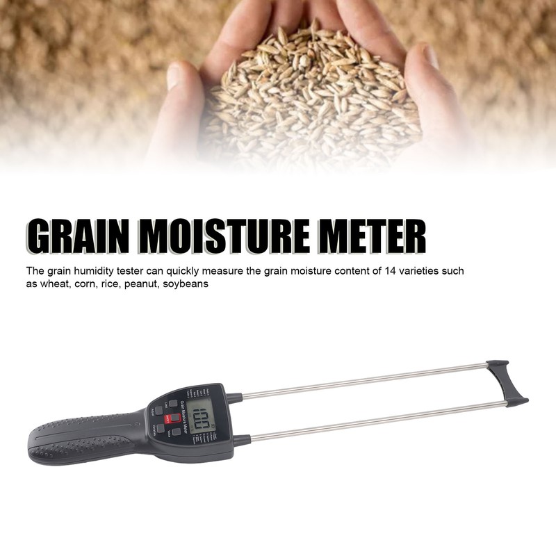 Grain Moisture Meter Tester Portable Digital with Voice Probe 300mm