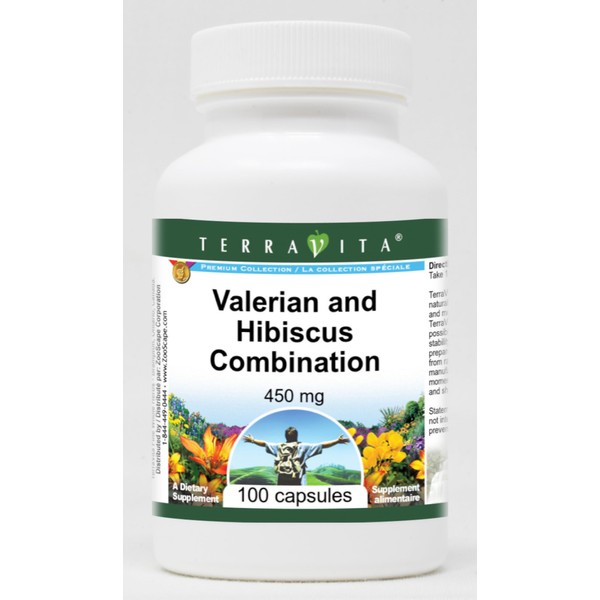 Valerian and Hibiscus Combination - 450 mg (100 Capsules, ZIN: