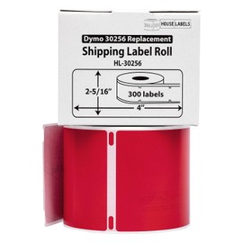 HOUSELABELS Compatible DYMO 30256 RED Shipping Labels (2-5/16" x 4"), Strong Permanent Adhesive, Compatible with DYMO LW 450, 4XL, Rollo & Zebra Desktop Printers, 4 Rolls /1200 Labels