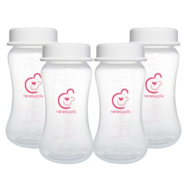 Nenesupply 9oz 4 Count Wide Neck Mouth Breastmilk Storage Bottle Breast Pump Bottles Use for Pumping with Spectra S1 S2 9 Plus Breast Pumps. Replace Spectra Bottles for Pumping Breastmilk Collection
