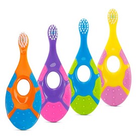 Slotic Baby Toothbrush for 0-2 Years, Safe and Sturdy, Toddler Oral Care Teether Brush, Extra Soft Bristle for Baby Teeth and Infant Gums, Dentist Rec