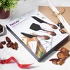 hecef Cheese Knife Set of 3, Bronze Grain Multipurpose Retro