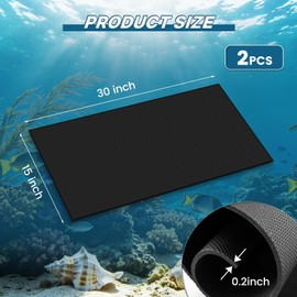 15 x 30 x 0.2 Inches Aquarium Leveling Mat, 2PCS Neoprene Non-Slip Shockproof Fish Tank Pad Waterproof Textured Surface for Uneven Surfaces Durable Fish Tank Mat with Easy-Cut Edges