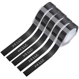 Oozmas Compatible Label Tape Replacement for Dymo Embossing Tape 1/2 Inch 3D Plastic Emboss Labels White Print on Black Compatible with DM1595 Organizer Xpress Pro, 5 Pack