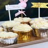 ANCLLO 50Pcs Party Hippo Cupcake Cups Foil Muffin Liners Gold