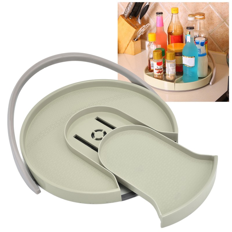 Kitchen Storage Turntable Non Skid Kitchen Spice Beverage Pull Out