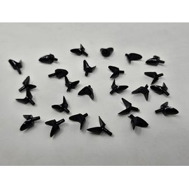 Zim's 12mm Small Black Plastic Open Bird Bill Beak for Crafts, Artificial Bird Making Parts Supplies (Pack of 24)
