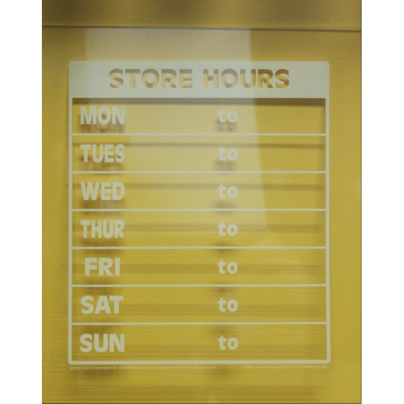 Clear Window Cling - Store Open Hours - Sign Kit