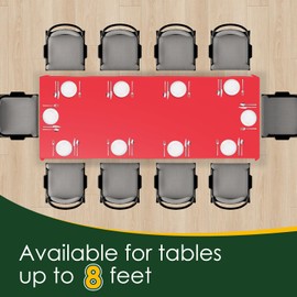 Xnluothsk Red 5 Pack 54 x 108 Inch Plastic Tablecloth Disposable Tablecloth for Rectangle Table, Party Plastic Table Cloth