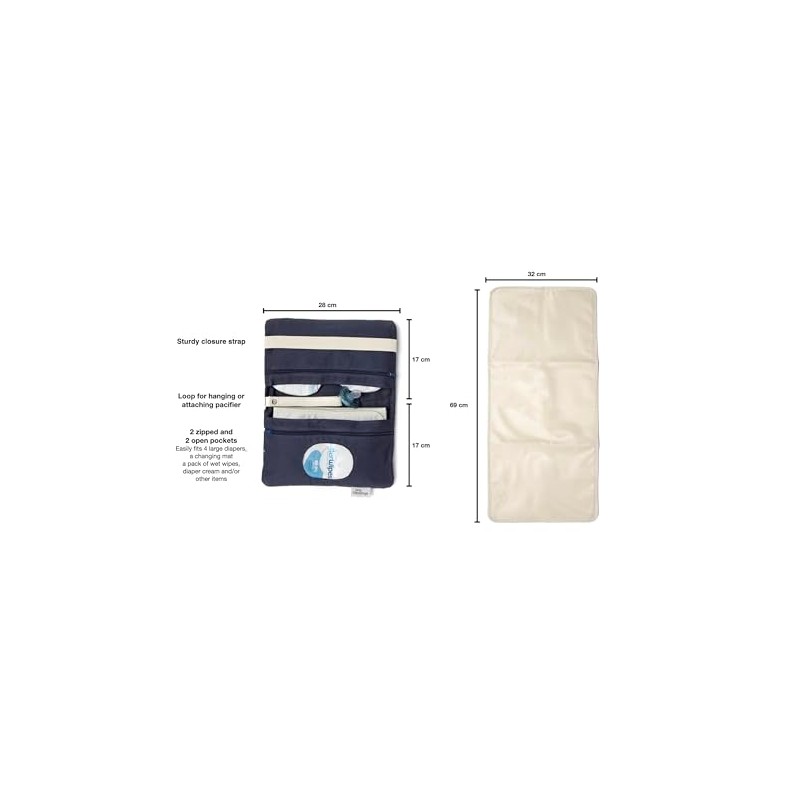 Tiny Blessings Nappy Bag with Changing Mat for Travel, Extra