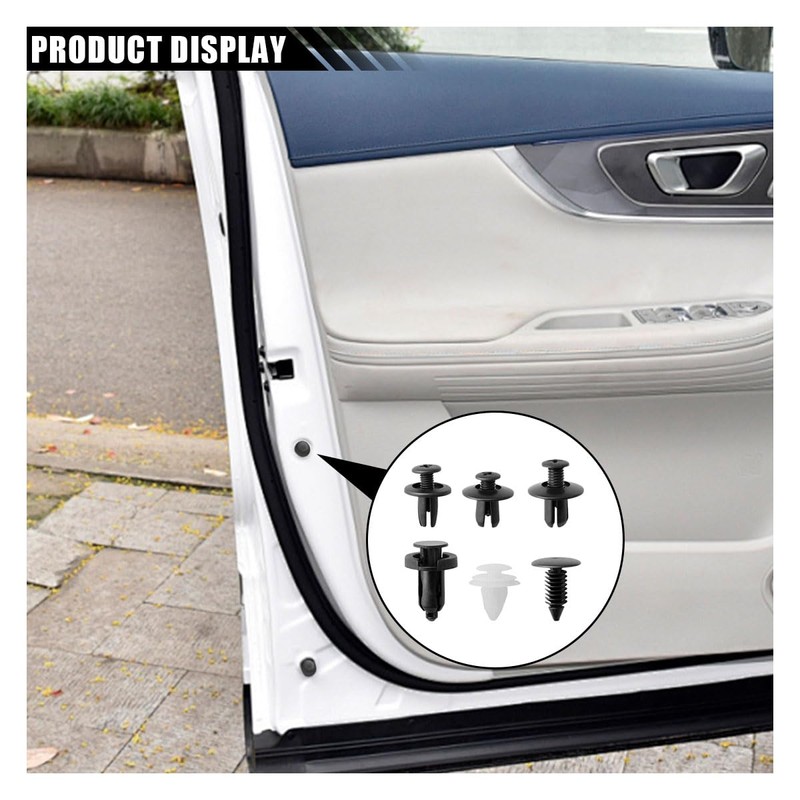100PCS Plastic Car Body Trim Clips, Universal Car Bumper Clips,
