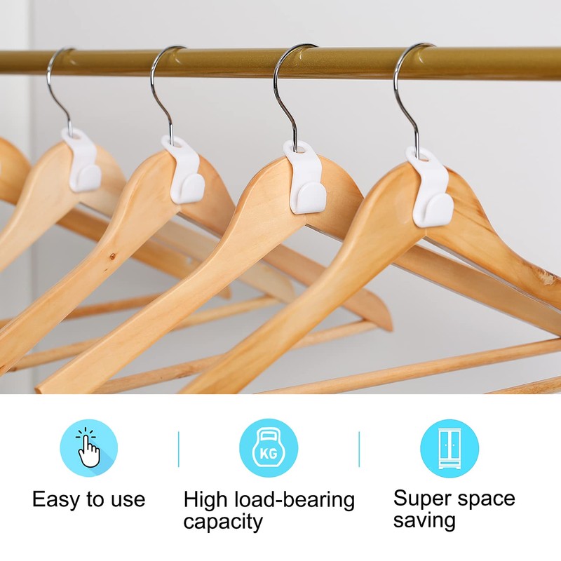 Bakecat Clothes Hanger Connector Hooks, 20 Pcs Coat Hanger Hooks