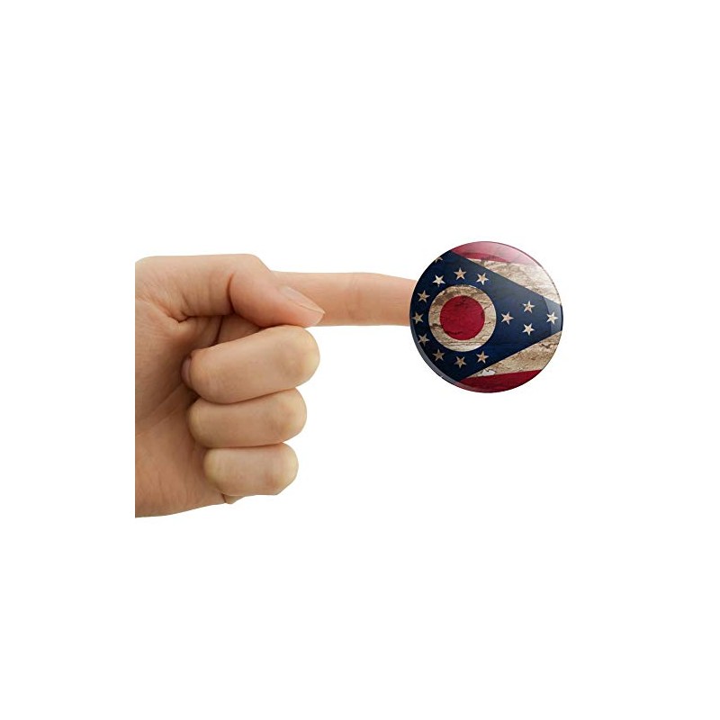 Rustic Distressed Ohio State Flag Puffy Bubble Dome Scrapbooking Crafting