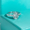 AnuClub Moissanite Engagement Ring, Total 4.3cttw D Color Lab Created