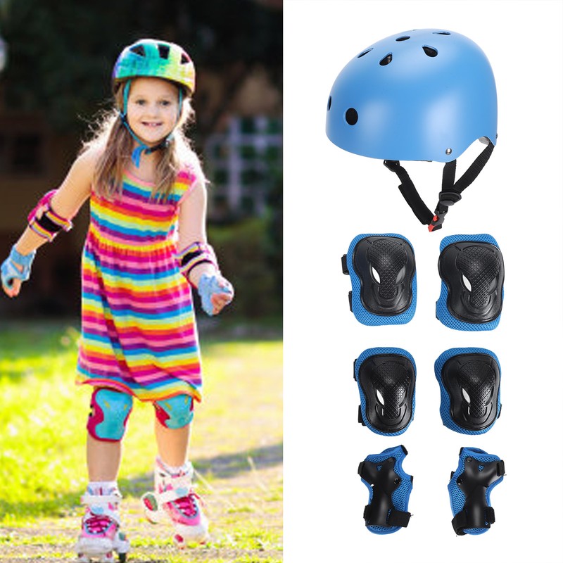 Helmet Knee Pad Adjustable Comfortable Protective Kids Sport Gear Set
