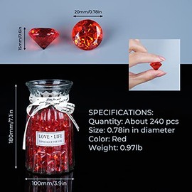 Babenest - Relleno de jarrón de gemas postizas de diamante acrílico, 240 piezas de diamantes de imitación de 3/4 pulgadas, joyas de cristales para dispersos de mesa, bodas, fiestas, eventos, artes y