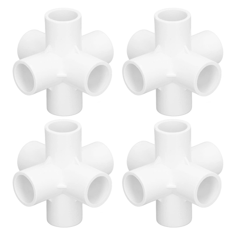 10PCS PVC Plastic Pipe Connector 6 Way Corner Elbow Fittings