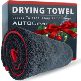 AutoGear NEW IMPROVED Car Drying Towel Extra Large 80x80cm is Super Absorbent using the Latest Twisted-Loop Microfiber Technology to provide Ultimate drying power and protection for your car.