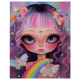 1000 Piece Rainbow Girl Jigsaw Puzzle Exquisite Cute Doll Jigsaw Puzzles for Adults Fashionable Sophisticated Home Decoration Family Puzzle Perfect for Game Nights Ideal Gift Choice 20 x 27 Inch