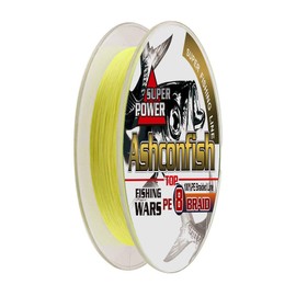 Ashconfish PE Line X8 Fishing Line, 164yd/218yd/328yd/546yd/1093yd (150m/200m/300m/500m/1000m), No. 1/1.2/1.5/2/2.5/3/3.5/4/5/6/7/8/9/10, 5 Colors: Multicolored, White, Yellow, Gray, Duck Green, 8 Braid