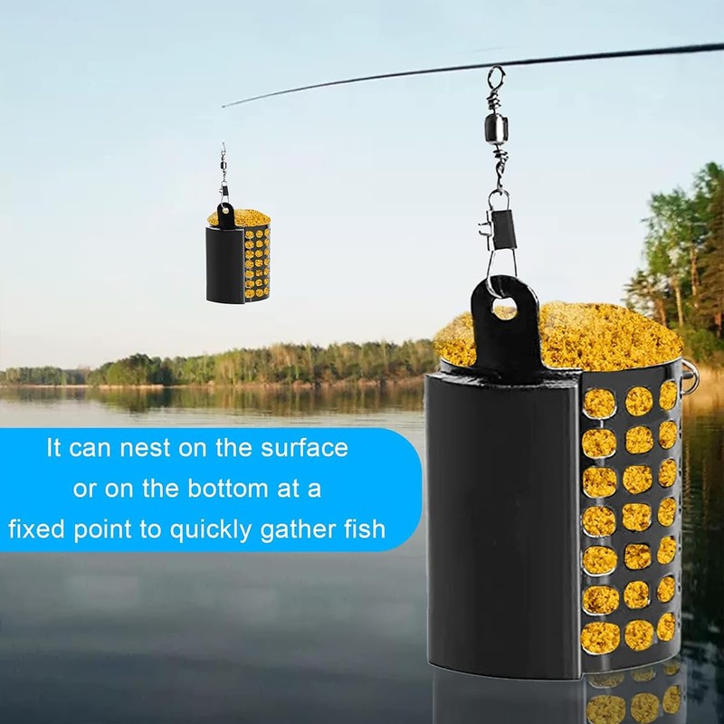 AIMALL 3-Piece Stainless Steel Fishing Bait Cage, Durable Round and