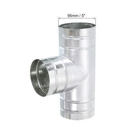 PATIKIL 4 Inch 3 Way Duct Splitter, Tee Connector Air Vent Duct Hose Exhaust Pipe Adapter for Dryer Exhaust Fan Vent Systems HVAC