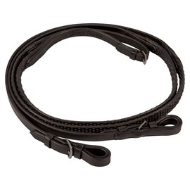 Joseph Sterling Soft Rubber Beaded Reins for Horses | Elegant Dressage Design | Supple Sedgwick Leather | Enhanced Grip with Soft Rubber Bead | Suitable for Snaffle or Double Bridle | Size 54" Reins