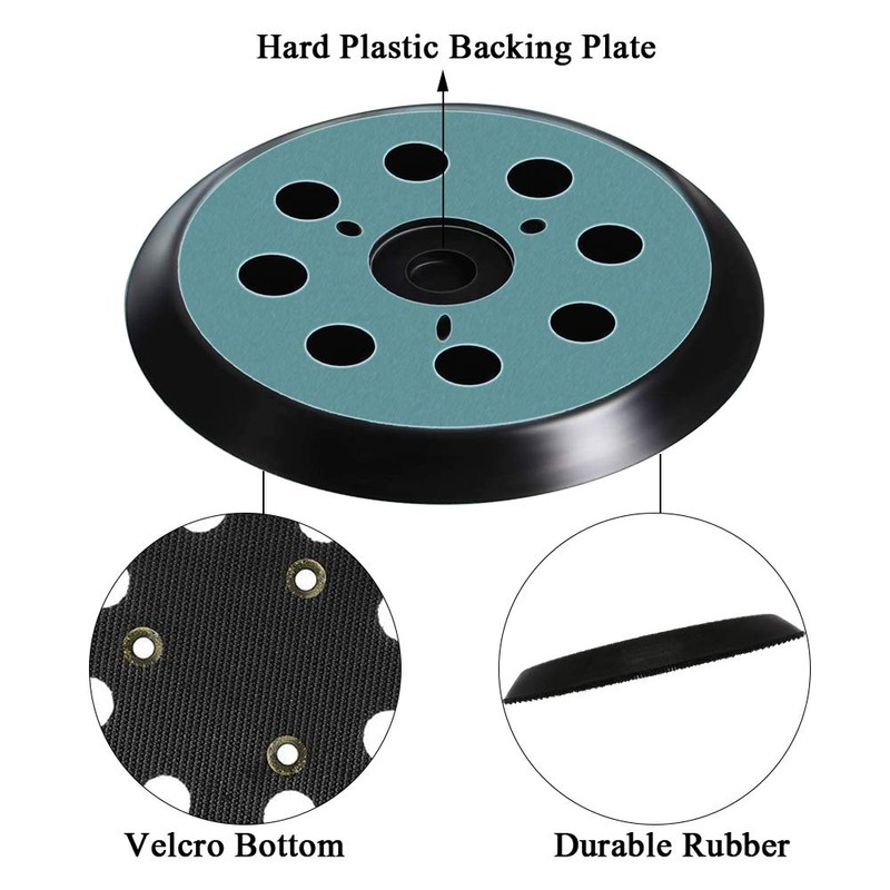 6 Pieces 5 inch 8 Hole Sander Replacement Pad Parts