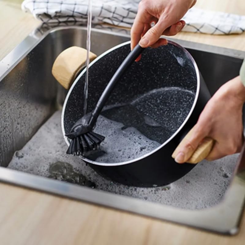 2 Pcs Scrub Brush with Handle 11'' Dish Scrubber Brush