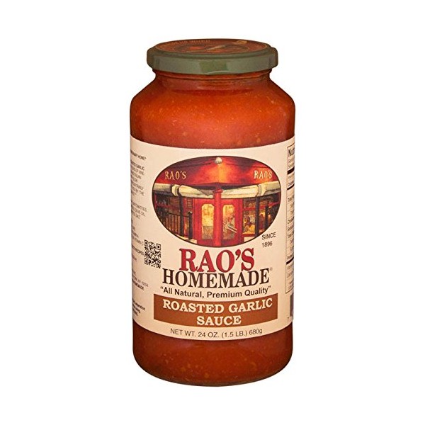 Rao's Homemade All Natural Roasted Garlic Sauce, 24 Ounce (Pack of 4)