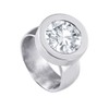 Quiges Silver Stainless Steel Ring Shiny 12 mm Mini Coin
