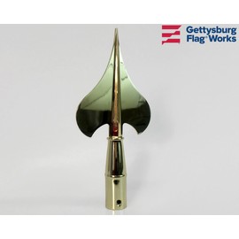 Gettysburg Flag Works 8.5" Gold Brass Army Spear for Indoor or Parade Flagpole Finial Topper Made in USA
