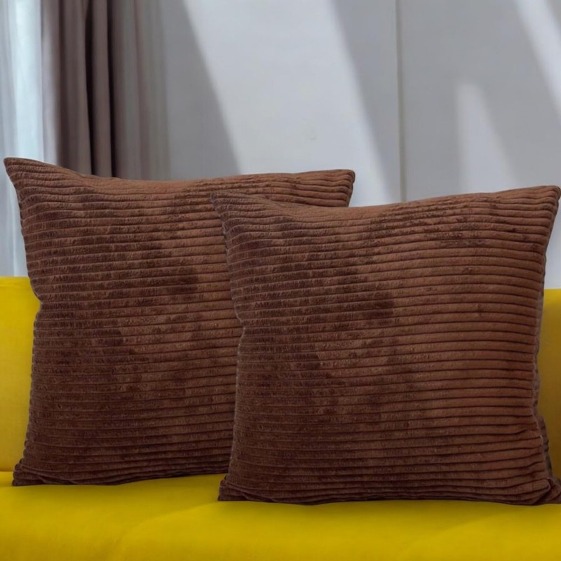Seechoo Corduroy Cushion Covers, Set of 2, 45 x 45