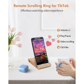 Remote Control for tiktok, Remote Scrolling Ring (Blue)