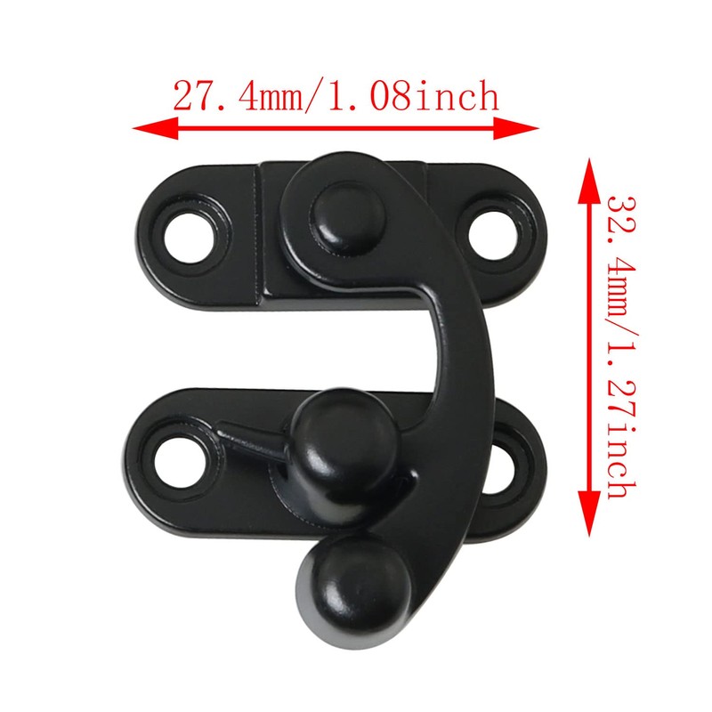 DGBRSM 2pcs Antique Hook Hasp Latch Black Padlock Hasp Hook