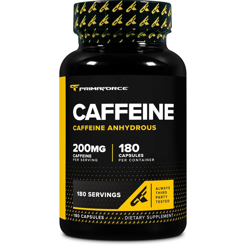 Primaforce Píldoras de Cafeína - 200 mg - 180 cápsulas